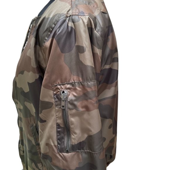 Ci Sono Camo Bomber Jacket Sherpa Lining Women's Size L - Picture 5 of 10